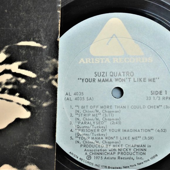 1975 Suzi Quatro YOUR MAMA WON'T LIKE ME Record LP Aristo Record #AL4035 Vinyl - Picture 3 of 4